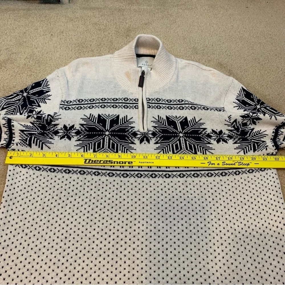 Men’s Fair Isle 1/4 Zip Aspen Sweater- Sz M